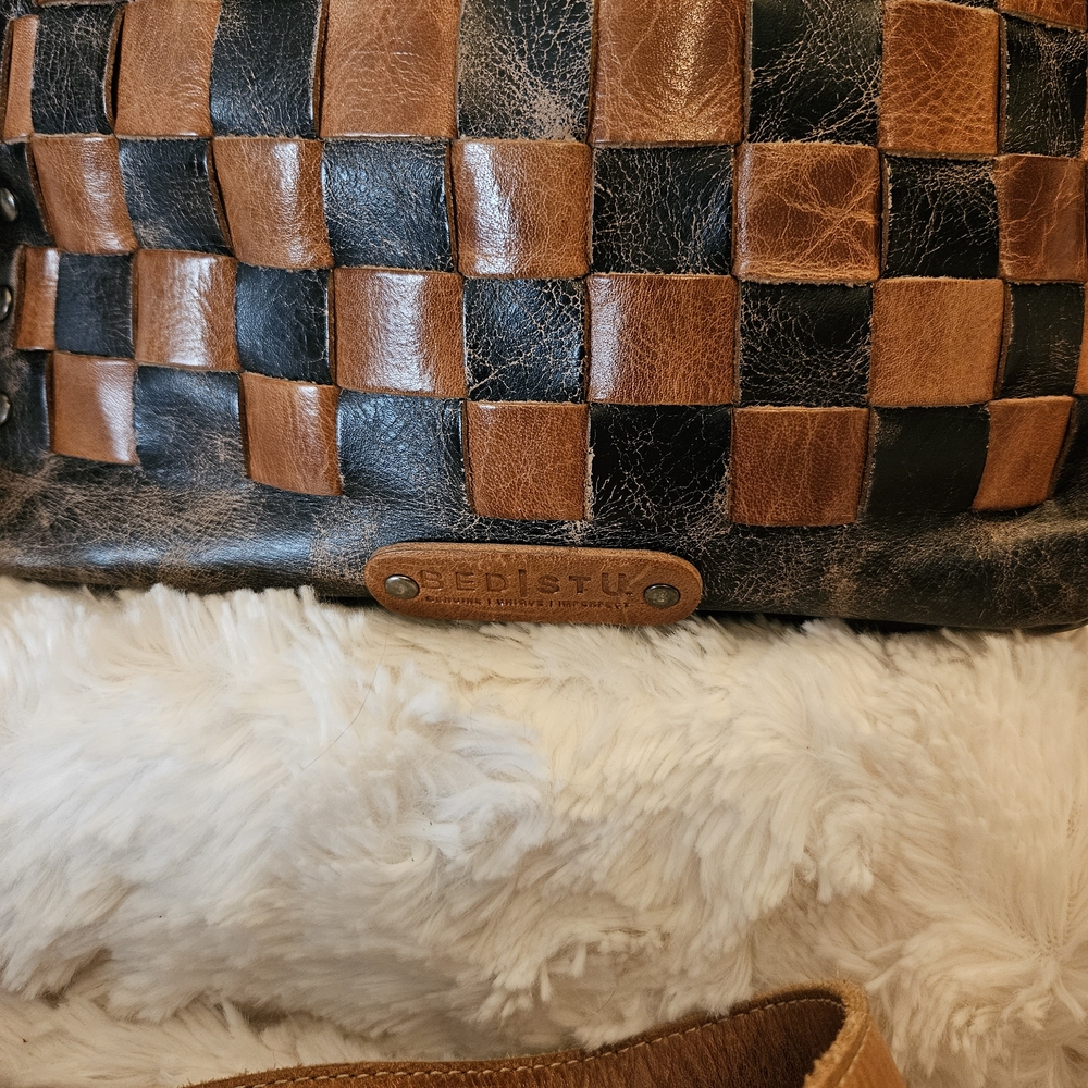 Bedstu Woven Leather Crossbody Bag - Picture 2 of 15